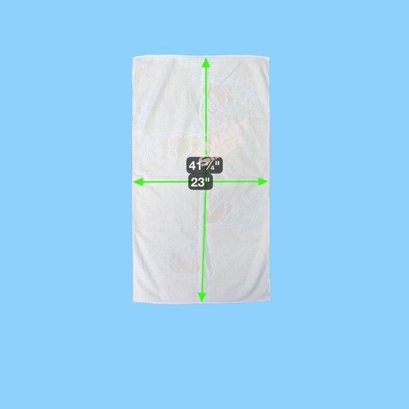 Vintage Cream Cotton Bath Towels Elegant Swan 3D Pattern Set Of 2 Granny Core - Picture 5 of 5